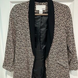 Bar III Black and Cream Patterned Blazer